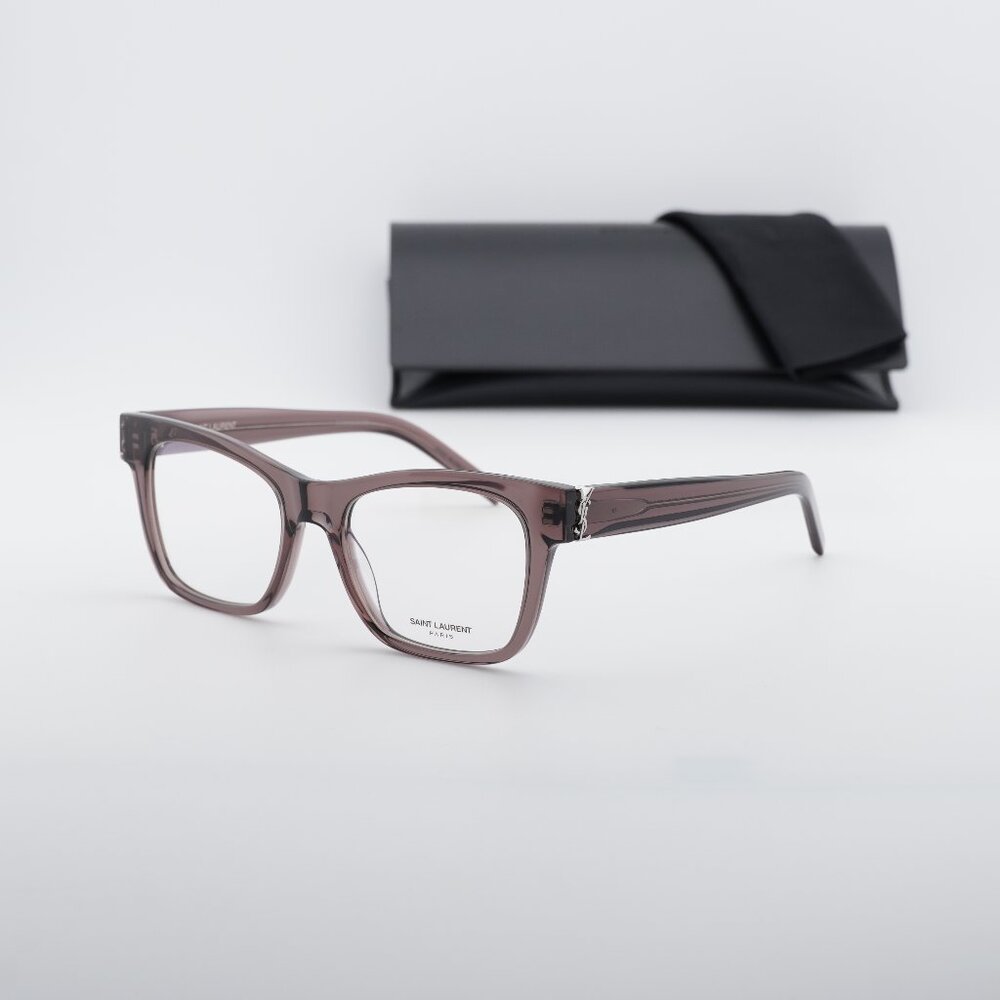 Saint Laurent SLM118 003 Square Eyeglasses – Brown 52mm - Picture 1 of 10